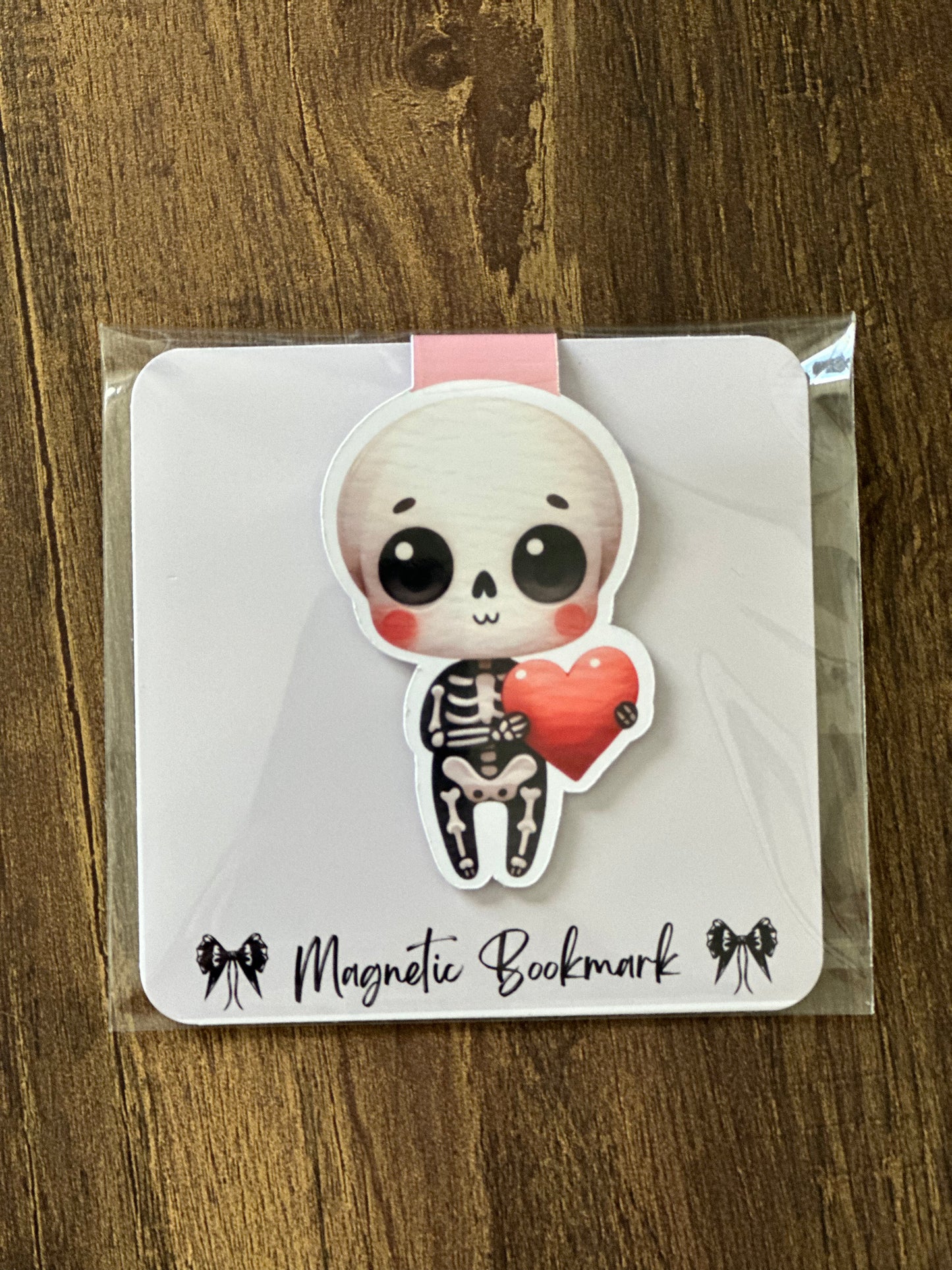 Skelly With Heart Magnetic Bookmark