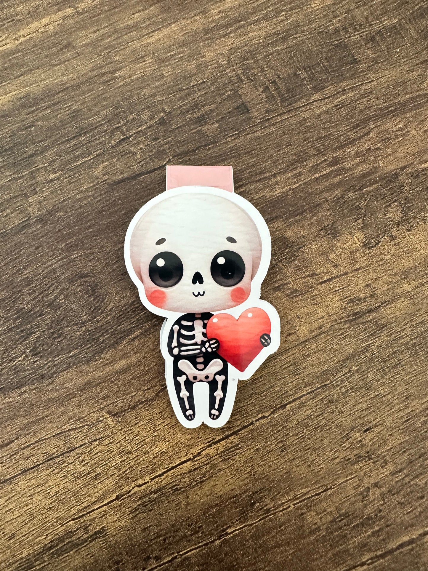 Skelly With Heart Magnetic Bookmark
