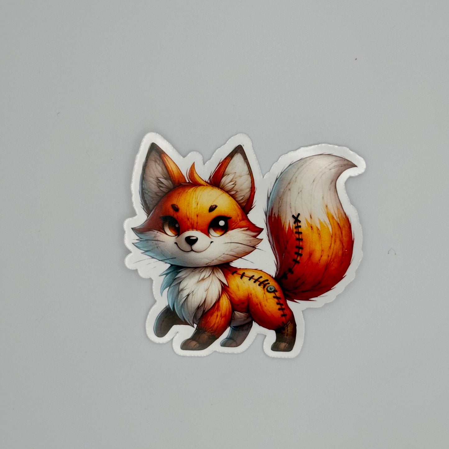 Stitched Fox Vinyl Sticker