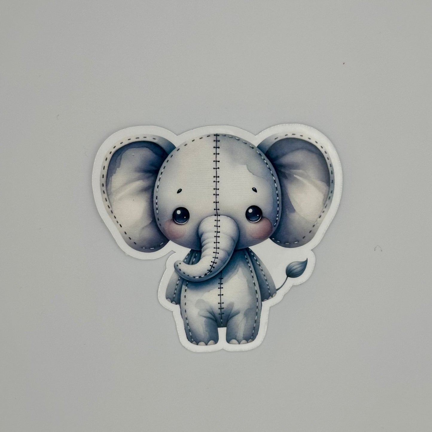 Stitched Elephant Vinyl Sticker