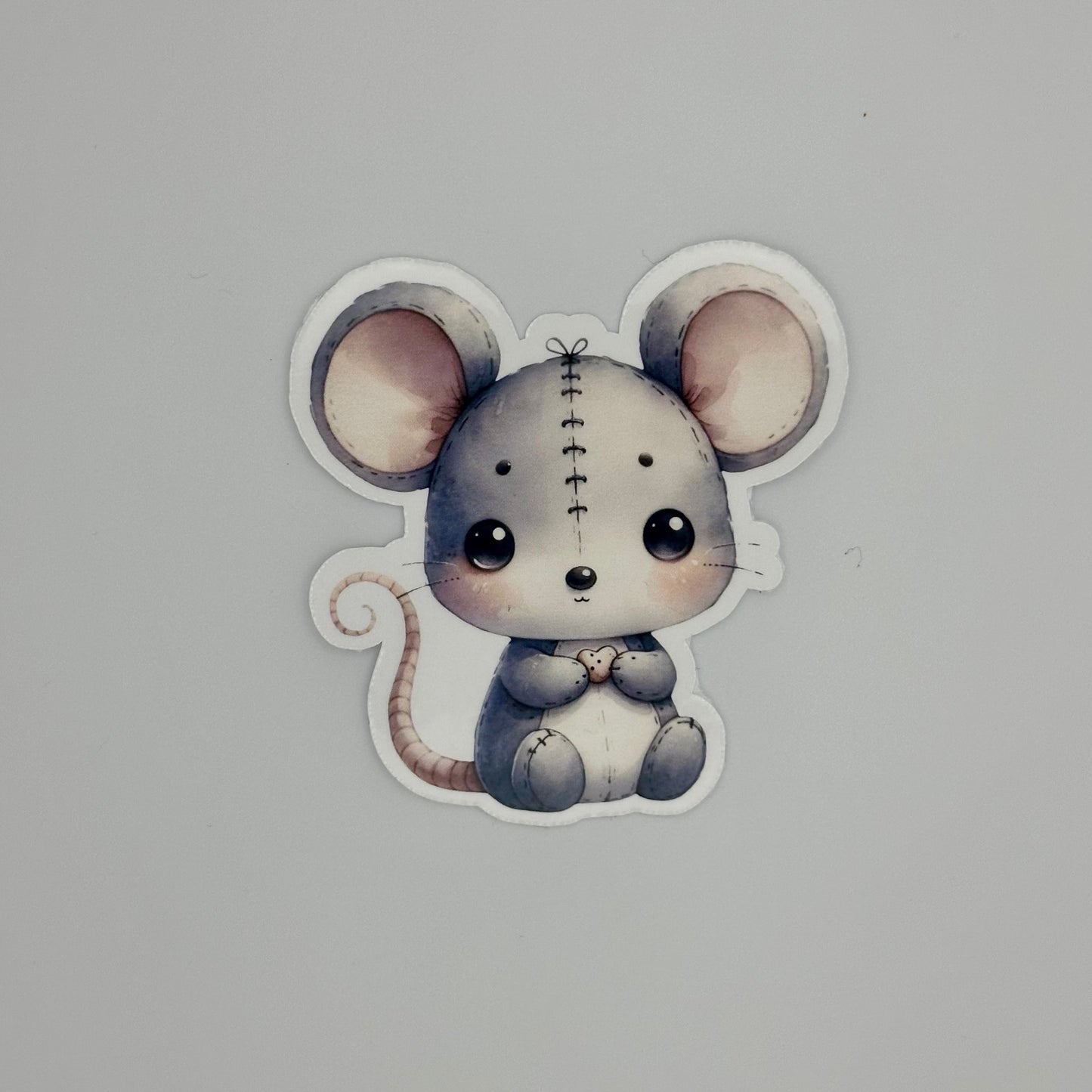 Stitched Mouse Vinyl Sticker