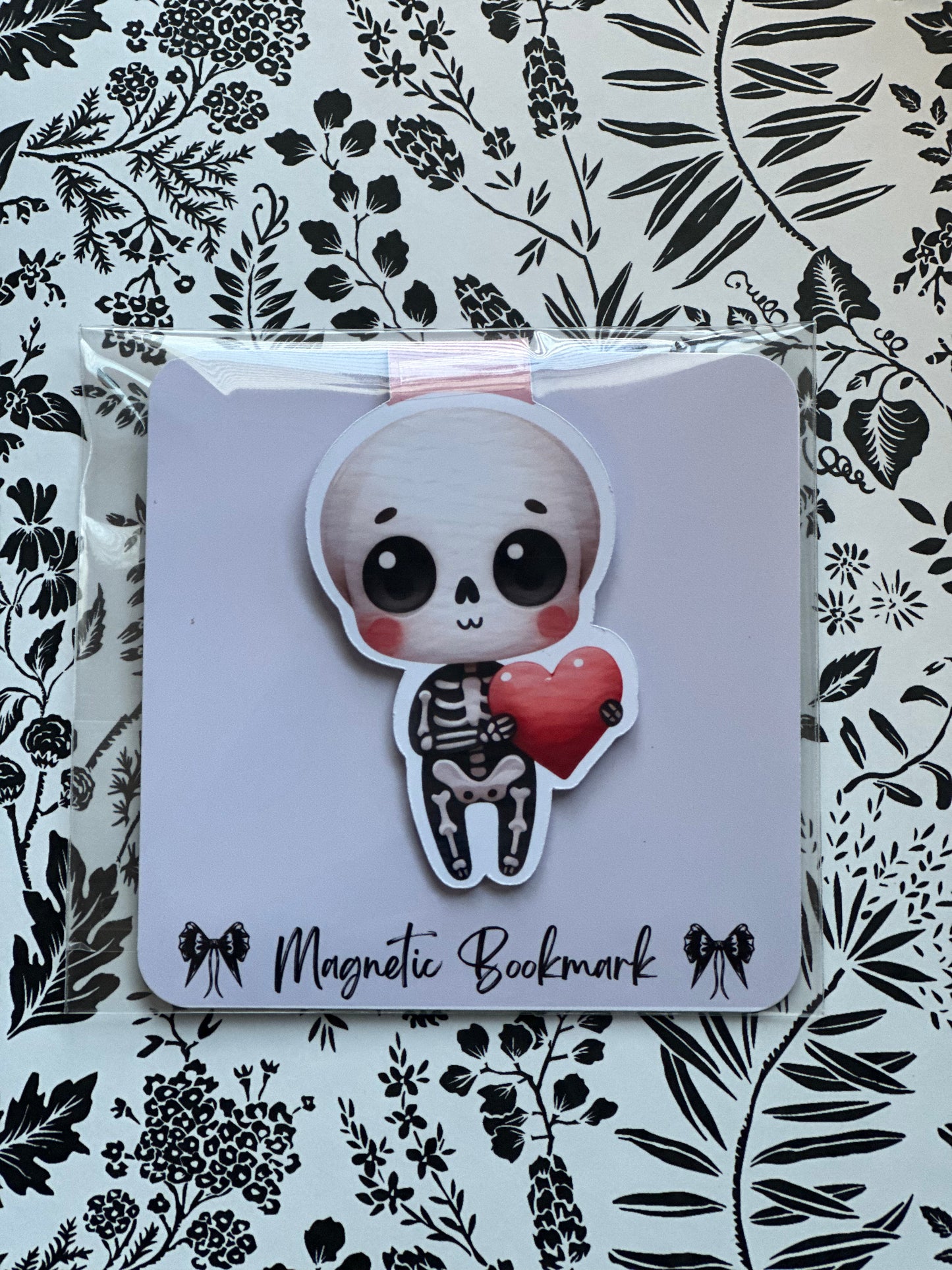 Skelly With Heart Magnetic Bookmark
