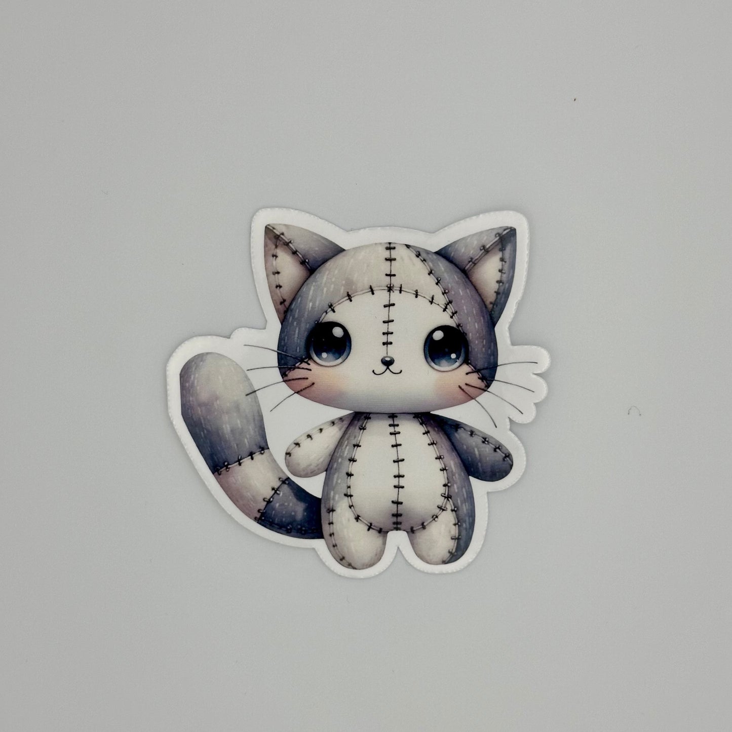Stitched Cat Vinyl Sticker